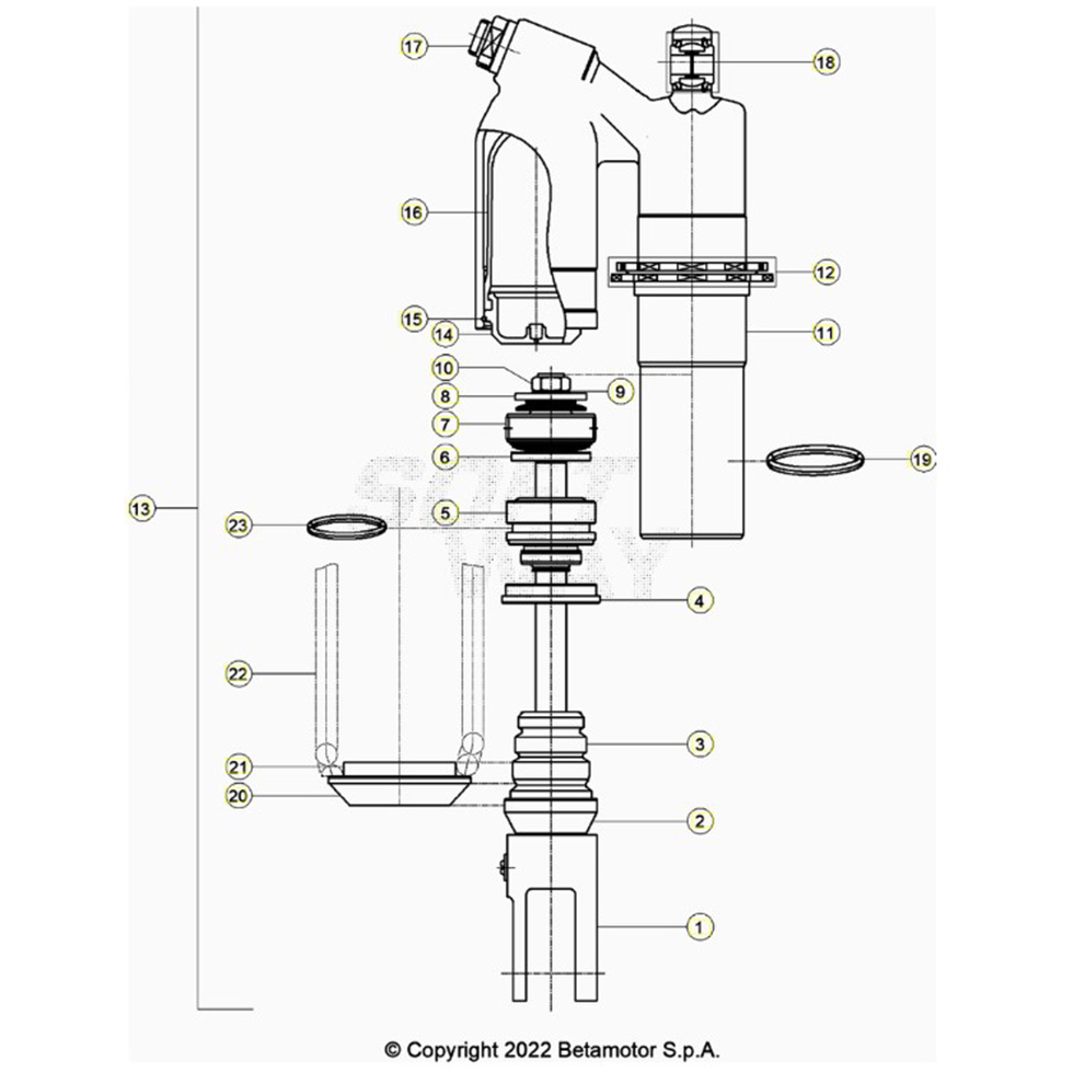Beta RX300 24 Schwingarm/Federbein 1 Ersatzteile Beta RX300 24 Schwingarm/Federbein 1 Ersatzteile